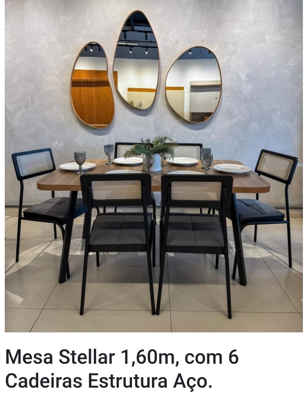 Mesa Stellar 1,60m C/ 6 Cadeiras